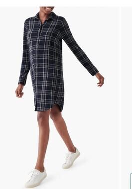 FAHERTY Legend Sweater Dress Dakota Plaid Style WDF2221-DKP Size LARGE